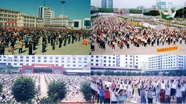 Hình ảnh người dân Trung Quốc tu luyện Pháp Luân Công