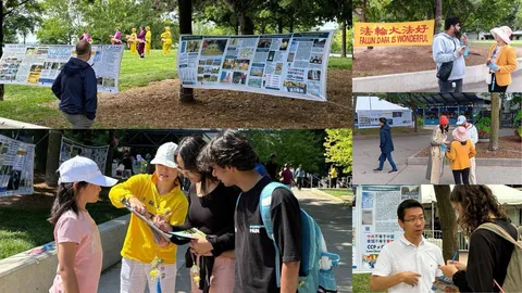 Các học viên đến Công viên Harbour Square để phổ biến cho mọi người về Pháp Luân Công và cuộc bức hại của ĐCSTQ.