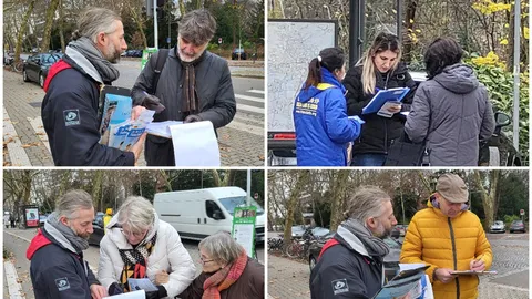 Các nhân viên của Hội đồng Châu Âu, cư dân địa phương và khách du lịch đã tìm hiểu về cuộc bức hại cũng như nạn cưỡng bức thu hoạch nội tạng của ĐCSTQ. Họ đã ký bản kiến ​​nghị nhằm chấm dứt hành vi cưỡng bức thu hoạch nội tạng.