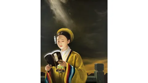 Tranh sơn dầu: Pháp quang chiếu (Tác giả: Nguyễn Minh Nam)