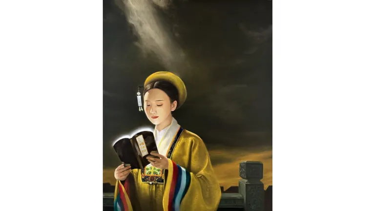 Tranh sơn dầu: “Pháp quang chiếu” của Nguyễn Minh Nam